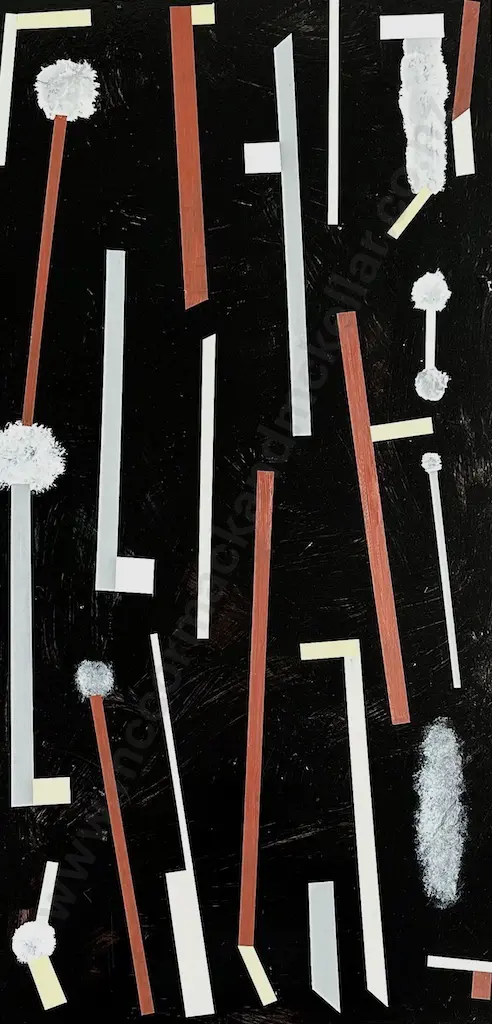 Tony de Lautour - Modern Letters 2, 2017, oil and acrylic on board, 1000x490mm Image 1++