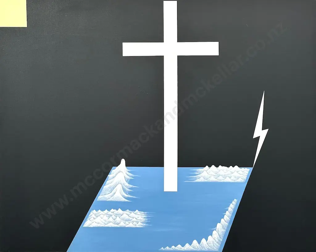 Tony de Lautour - Cross, 2006, acrylic on canvas, 800x995mm Image 1++