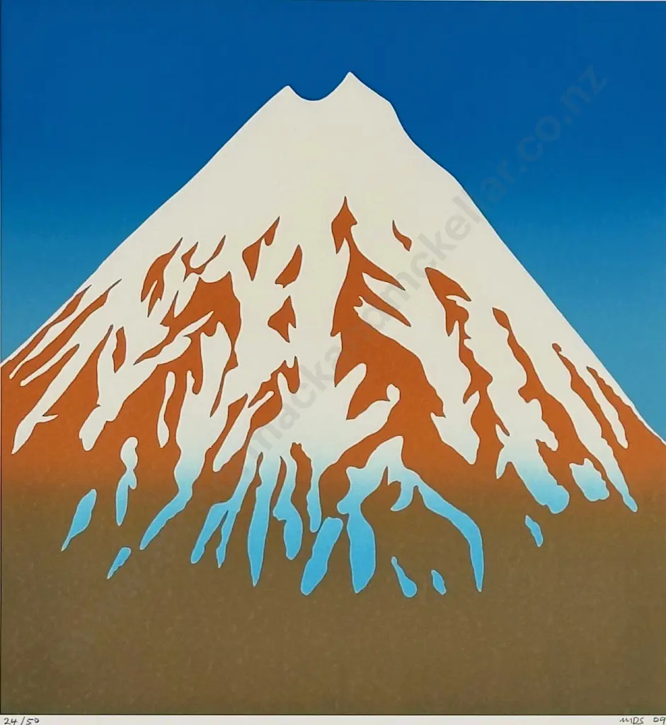 Michael Smither-Taranaki Springtime 2009, Screen Print on Paper 24/50, 755 x 560mm Image 1++