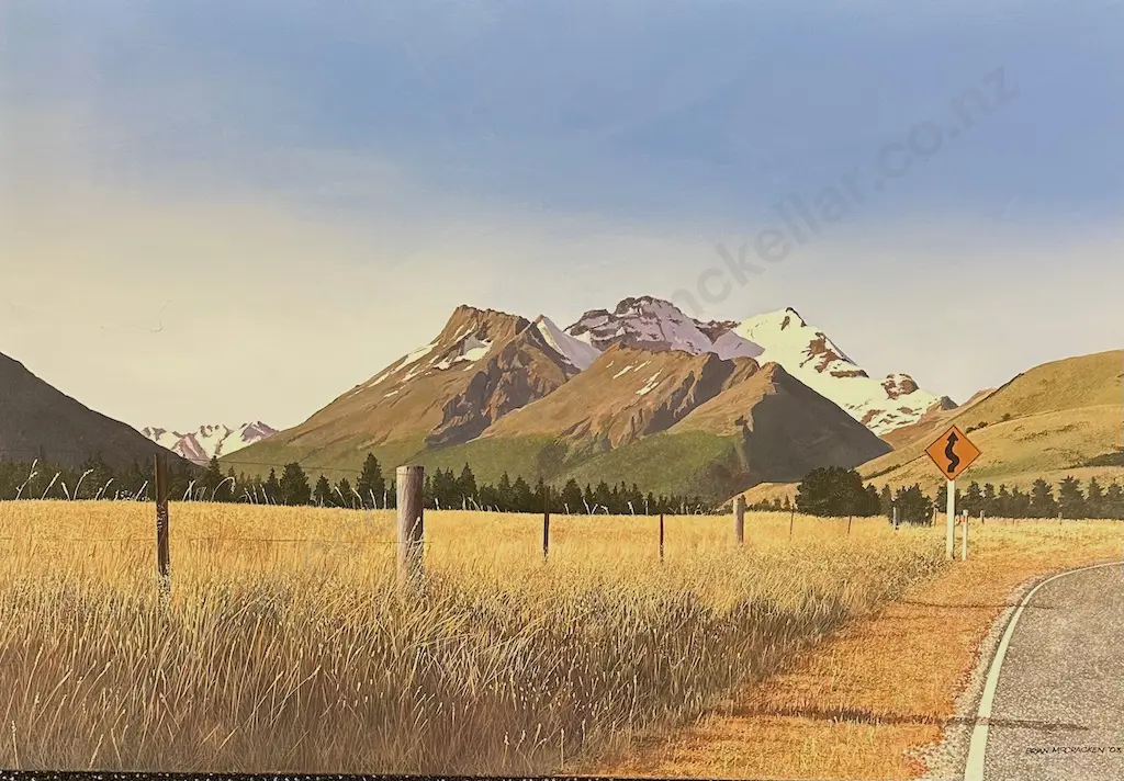 Brian McCracken - Evening near Glenorchy, Otago, acrylic on canvas, 605x905mm Image 1++