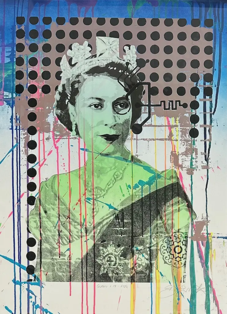 Brad Novak - Queen 1.19-FGQ, Acrylic Spray Paint and Ink on Paper, 755 x 560mm Image 1++