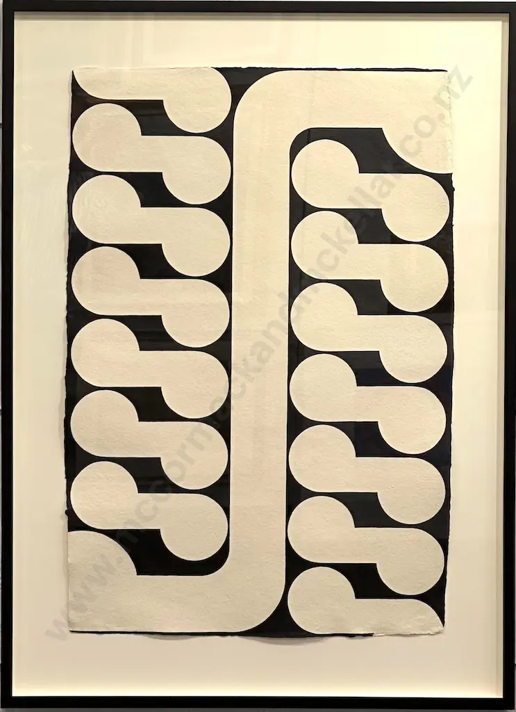 Marian Maguire - Boogie Woogie with Gordon Walters #L12, 2018, acrylic on Indian handmade cotton rag paper, 650gsm, Image 1++