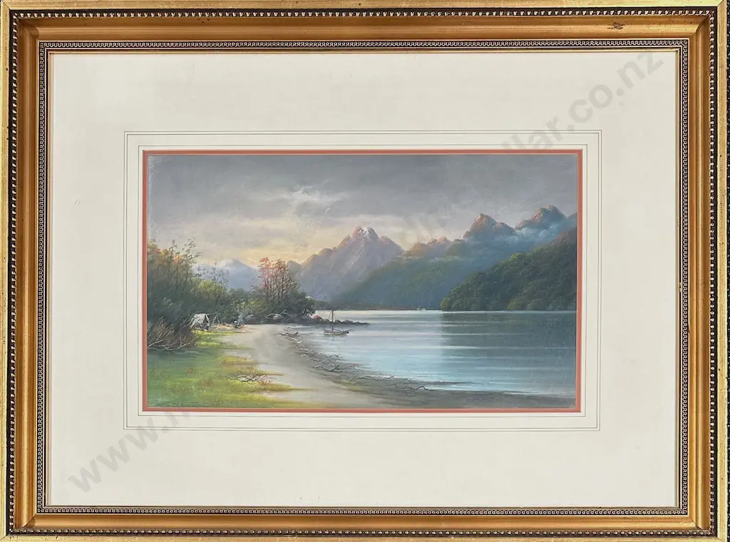 JD Perrett - Camp Site, Lake Anau, Pastel, 330x565mm Image 1++