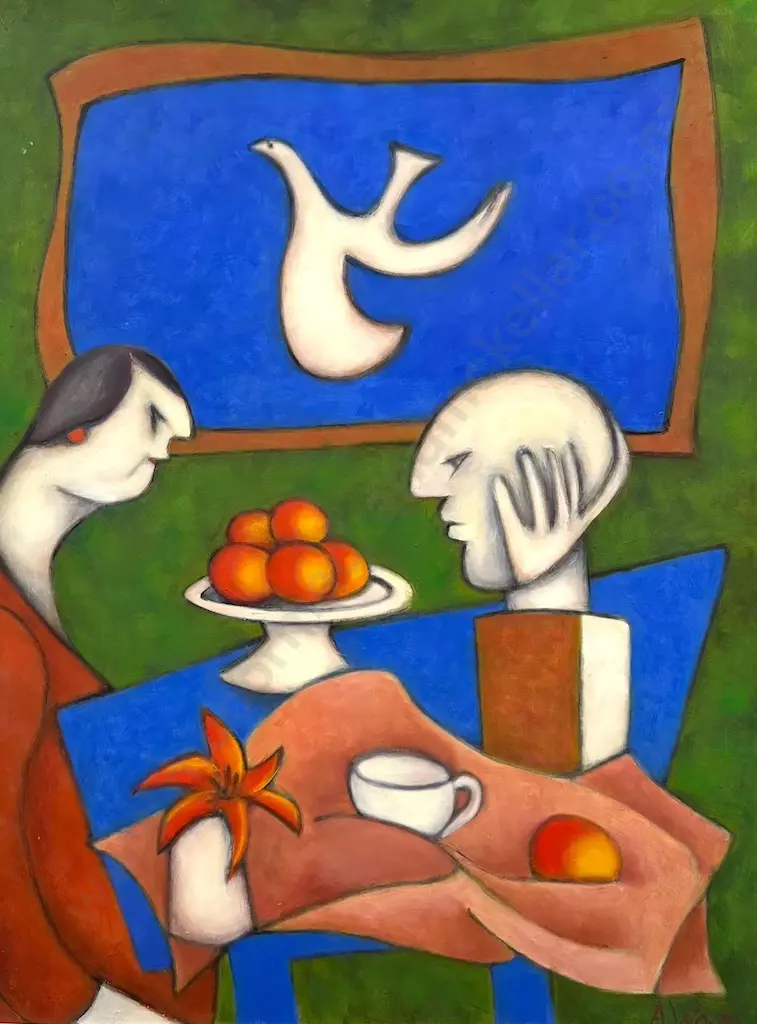 Agnes Wood - Conversation Piece III, 1993, oil on board 780x590mm Image 1++