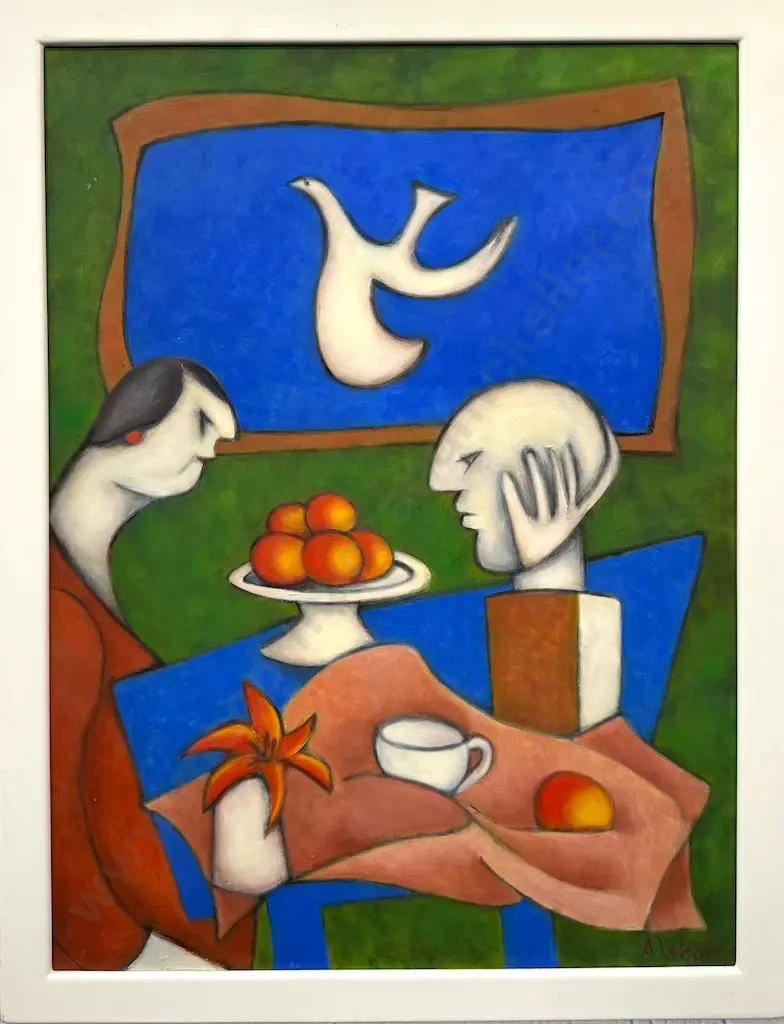 Agnes Wood - Conversation Piece III, 1993, oil on board 780x590mm Image 1++