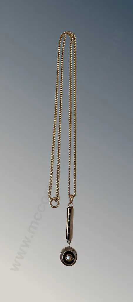 15ct Gold Chain and Pendant, L45cm, TW4.9gms Image 1++