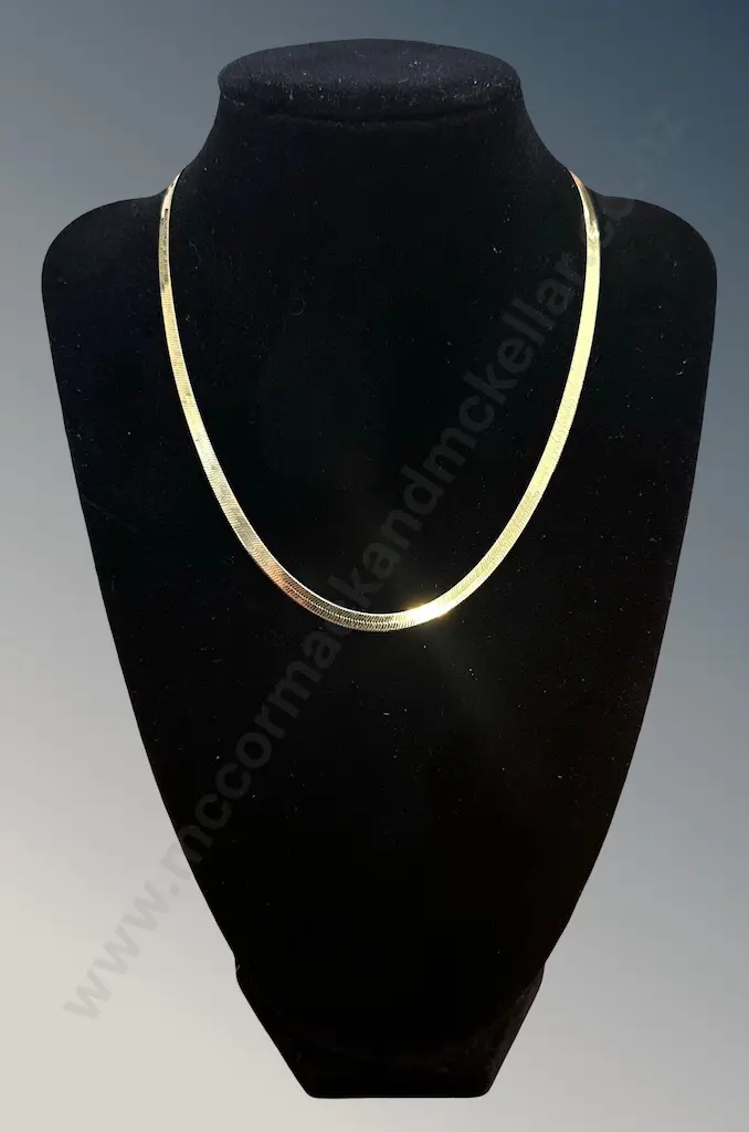 18ct Gold Herringbone Link Chain, L40.5cm, TW12.2gms Image 1++