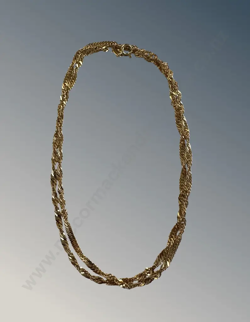 10ct Gold Twisted Link Chain, L48cm, TW4.3gms Image 1++
