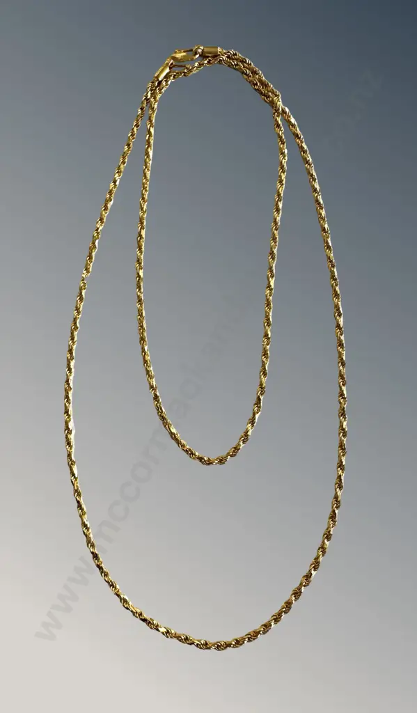22ct Gold Rope Chain Necklace L68cm, TW20.6gms Image 1++