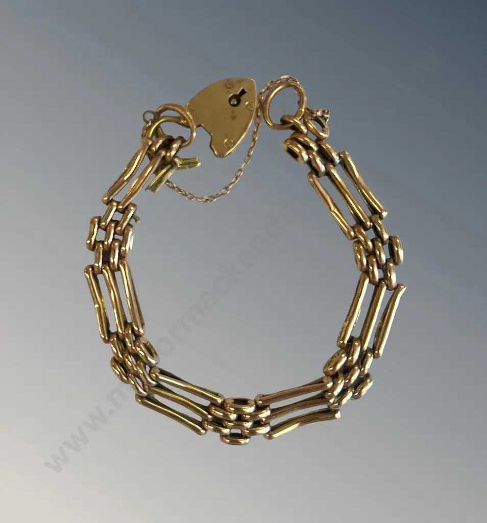 9ct Gold Gateleg Link Bracelet (1 link AF) TW11gms Image 1++