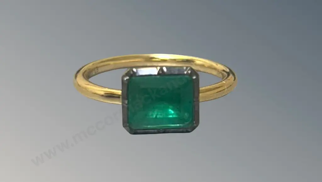 18ct Yellow Gold Emerald Ring, 2.01ct, Size P, TW4.52gms, Valuation $12000 Image 1++