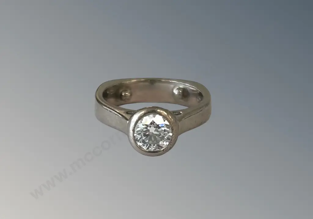 Mason and Carter 18ct Gold and Diamond Solitiare Ring, Size , TDW1.09ct, TW10.78gms, Valuation $18500 Image 1++