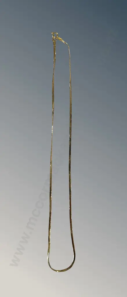 18ct Gold Chain, L40cm TW3.4gms Image 1++