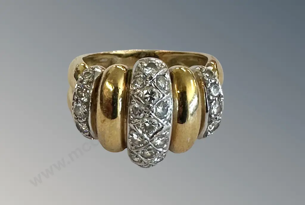 14ct Gold Diamond Dress Ring TW8.28ct, Size P, Valuation $5950 Image 1++