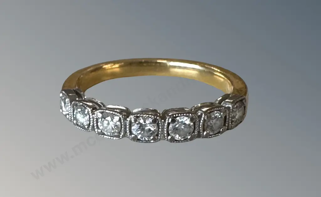 18ct Gold Diamond Eternity Ring, Size L/M, TW3.4gms, Valuation $2630 Image 1++