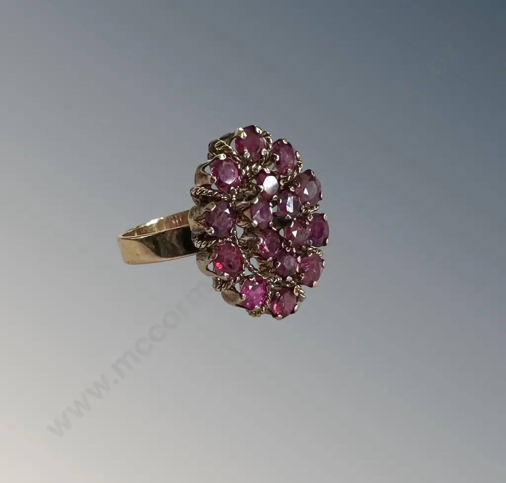 18ct Gold Diamond and Ruby Ring, Size K/L, TW3.7gms Image 1++