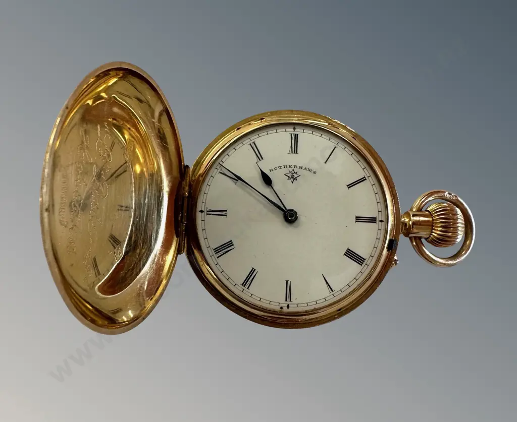 18ct Gold Rotheram's Engraved Hunter TW39.3gms Image 1++