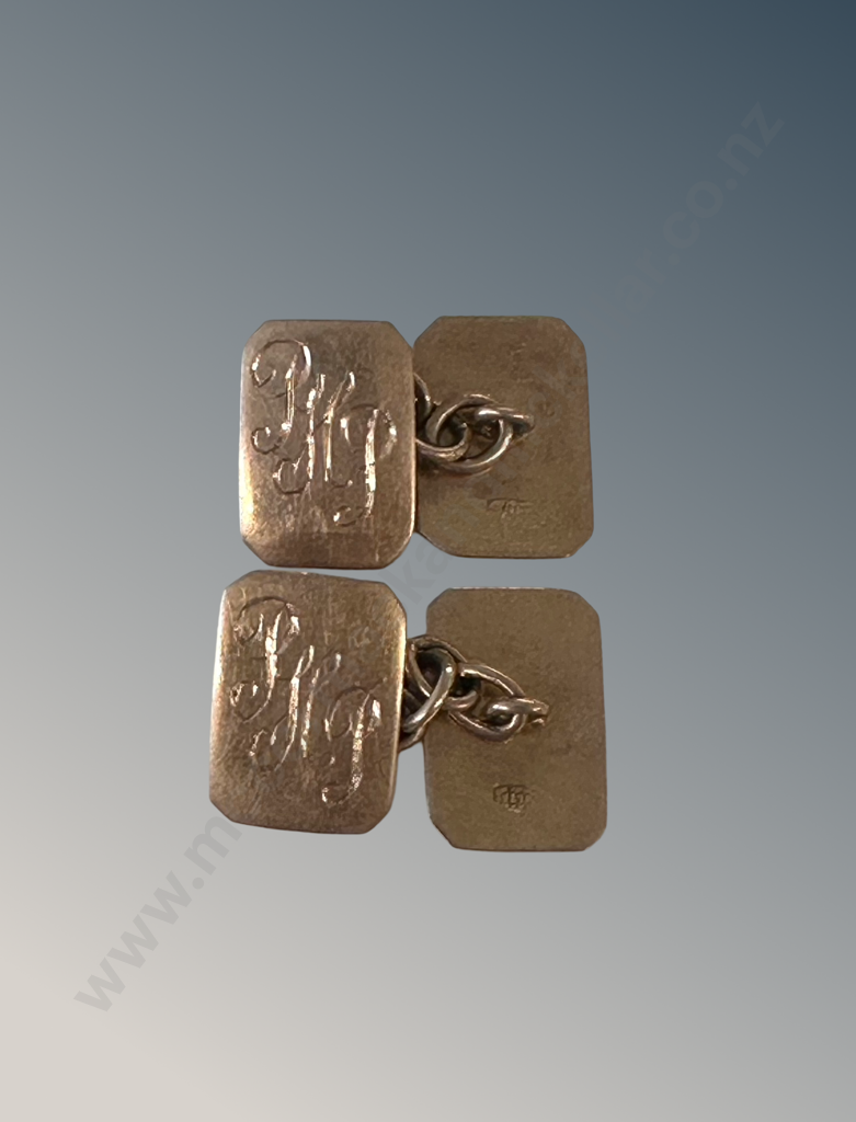 Pair of 9ct Gold Cufflinks, TW4.2gms Image 1++