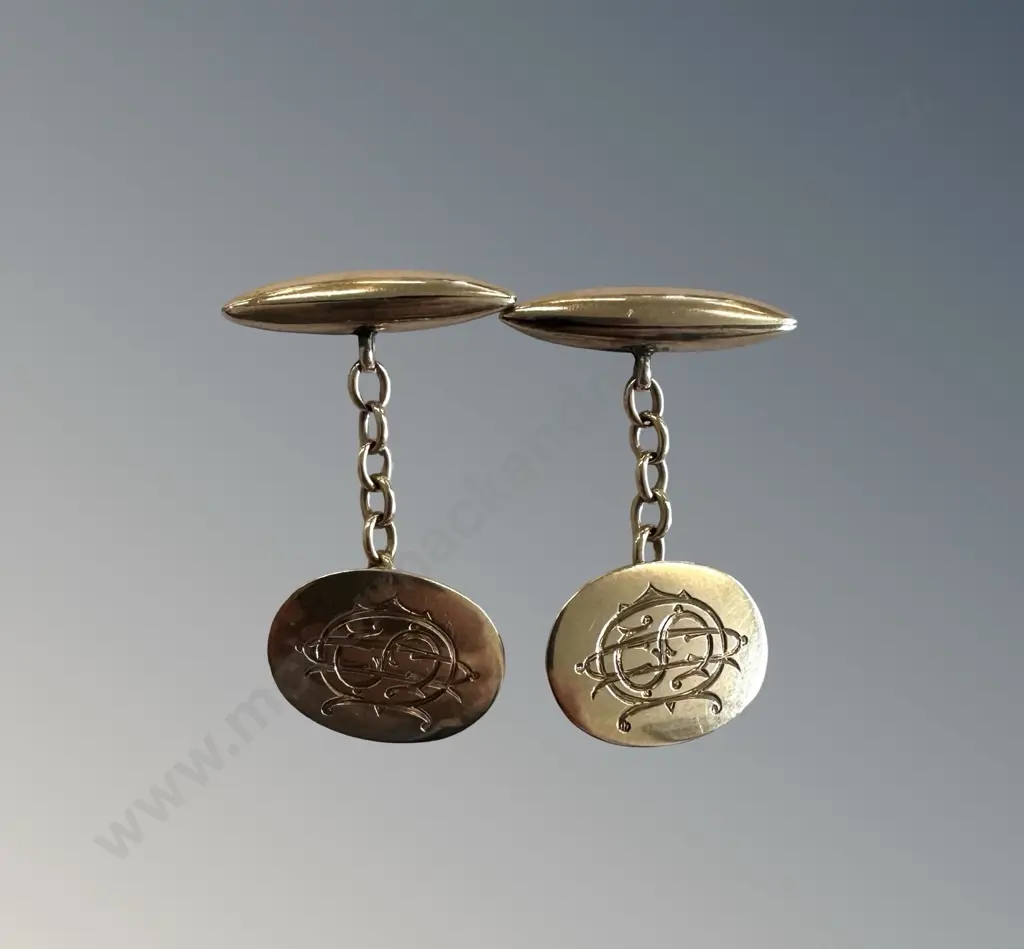 Pair of 9ct Gold Cufflinks, TW8.3gms Image 1++