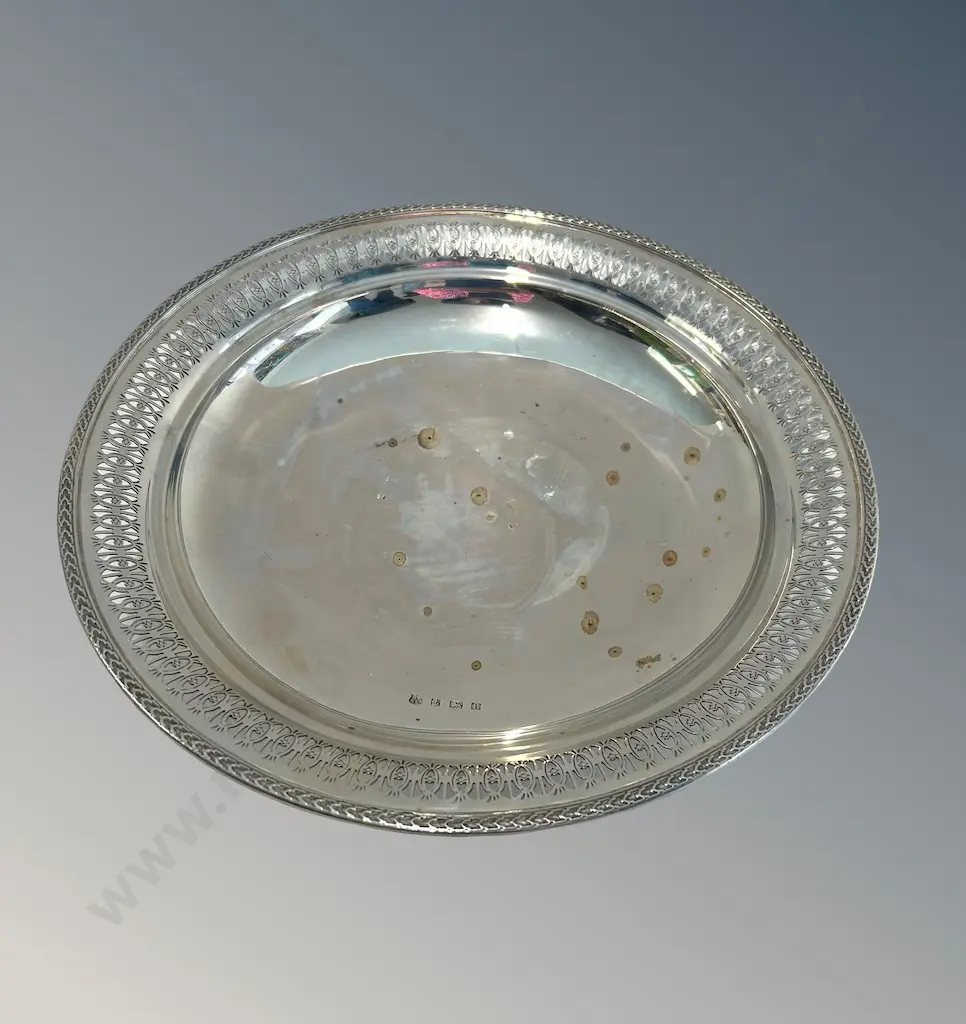 Sterling Silver Birmingham 1932, Barker Bros. Footed Comport,  Dia24cm, TW445gms Image 1++