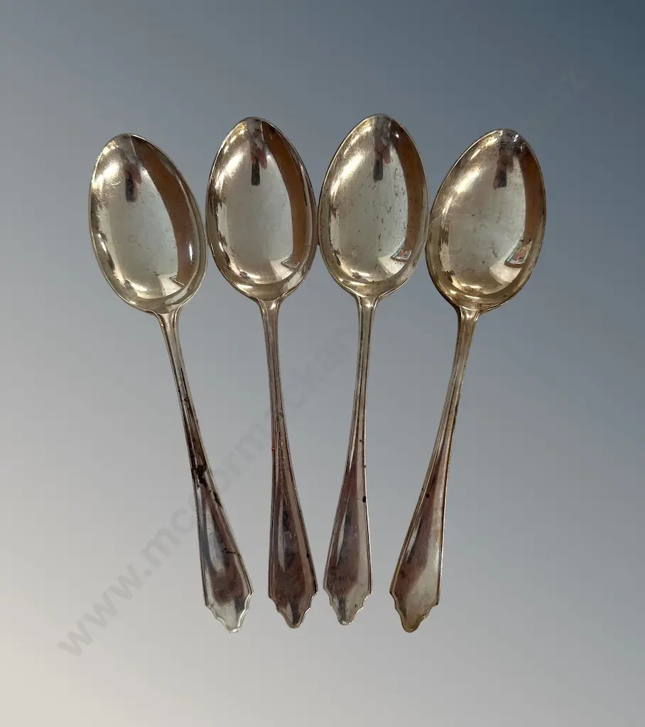 Four Large Sterling Silver Spoons, TW314gms Image 1++