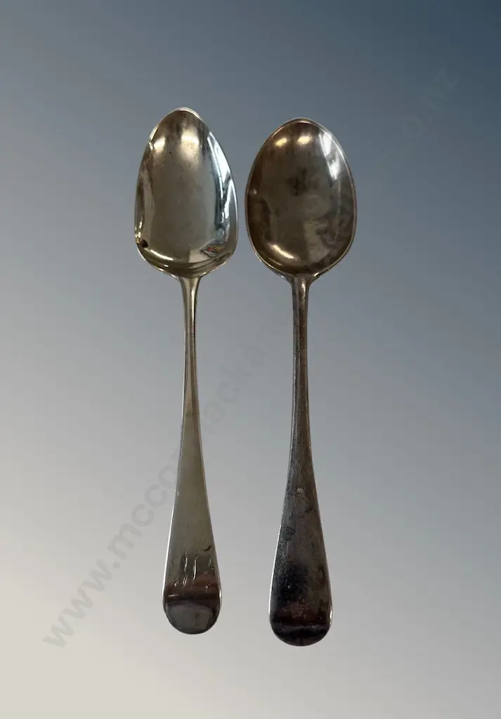 Two Sterling Silver Teaspoons, TW33gms Image 1++