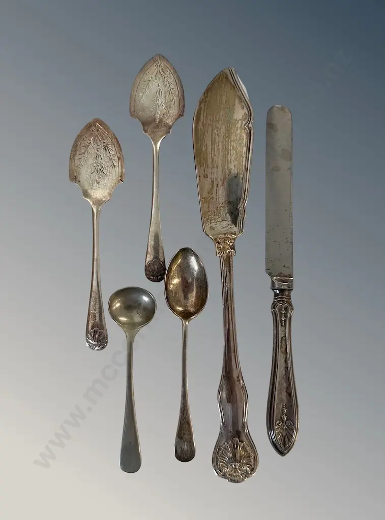 Assorted Sterling Silver Knives and Spoons, TW141gms Image 1++
