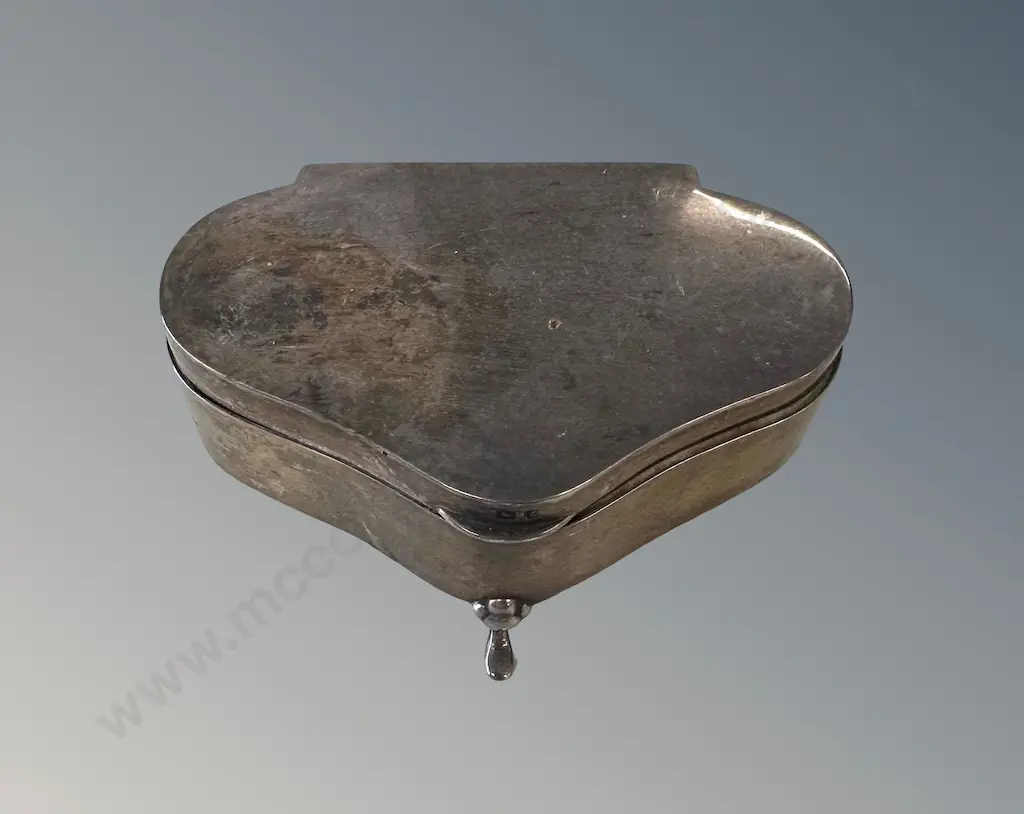 Sterling Silver Lidded Footed Trinket Box, Velvet Lined (AF), TW135gms Image 1++