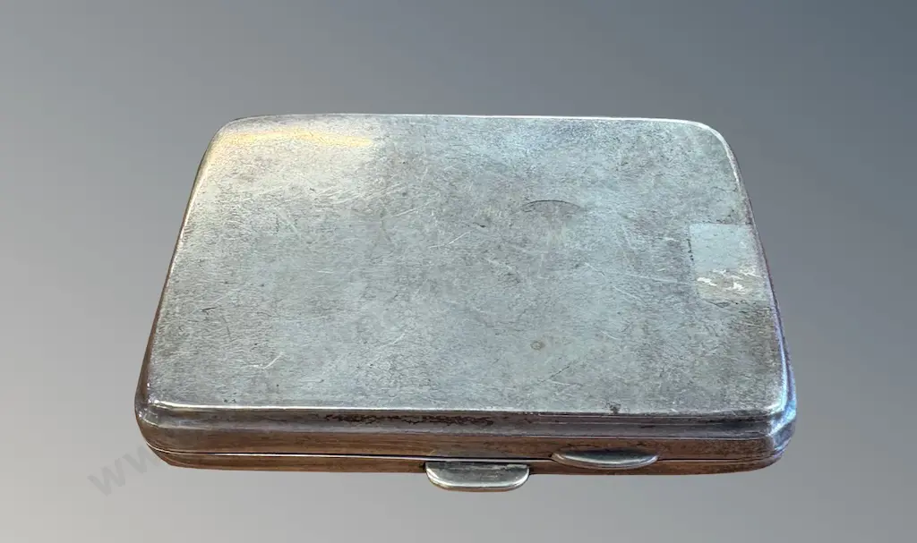 Sterling Silver Cigarette Case, TW69gms Image 1++