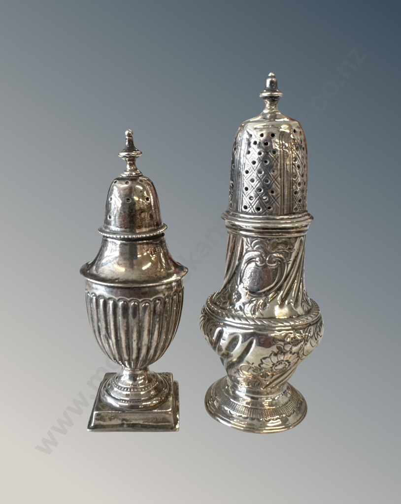 Sterling Silver Pepper Pot and Sifter, TW98gms Image 1++