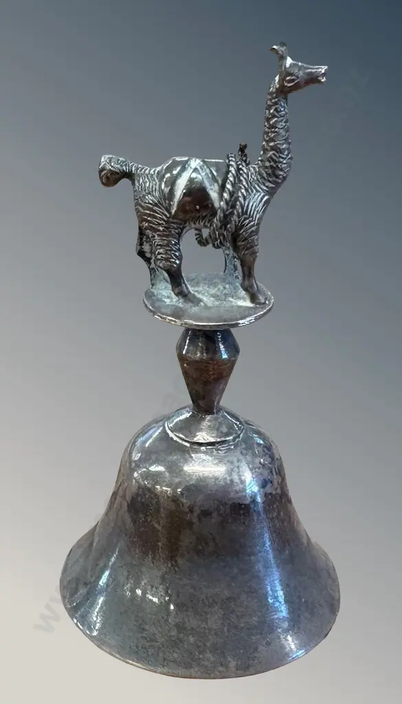 Sterling Silver Bell with Camel Handle H6cm TW41gms Image 1++