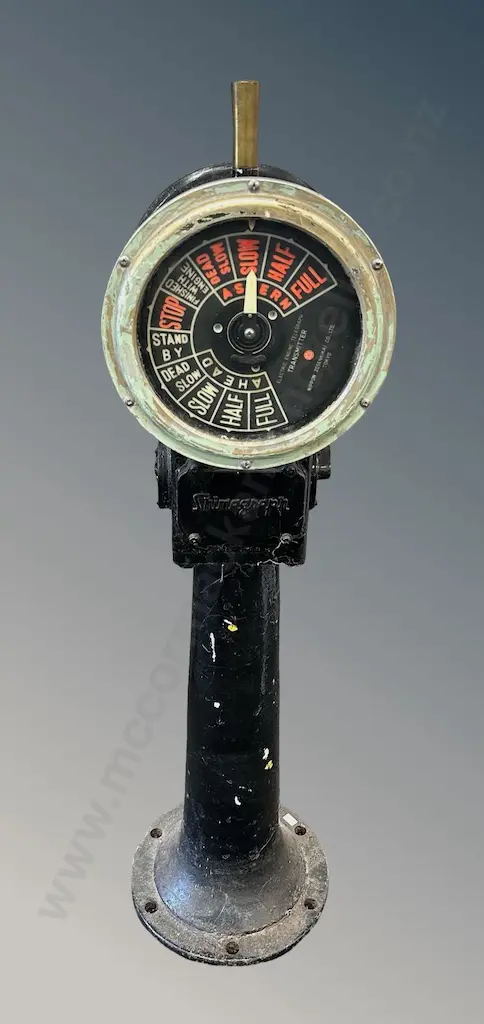 Electric Engine Telegraph Transmitter, Cast Iron and Brass, H103cm Image 1++