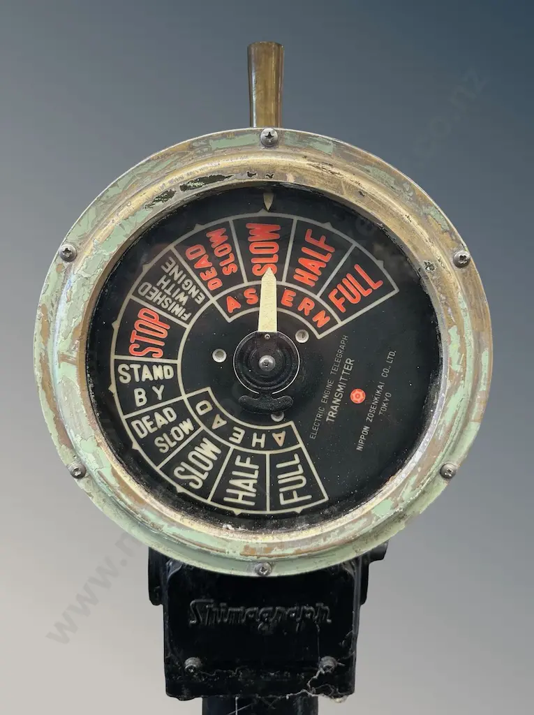 Electric Engine Telegraph Transmitter, Cast Iron and Brass, H103cm Image 1++