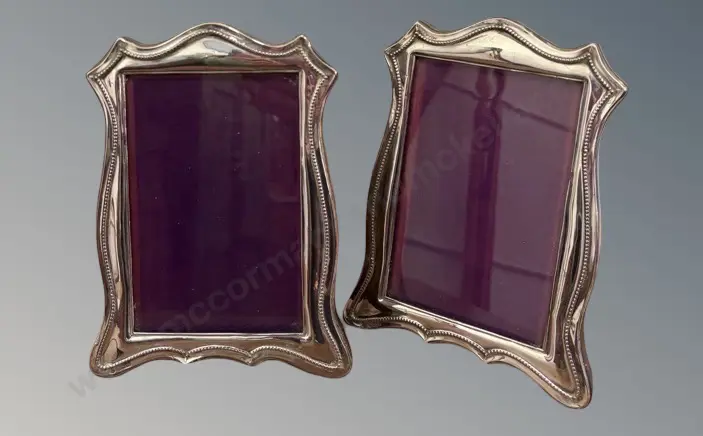 Pair of Sterling Silver Picture Frames, H18.5cm Image 1++
