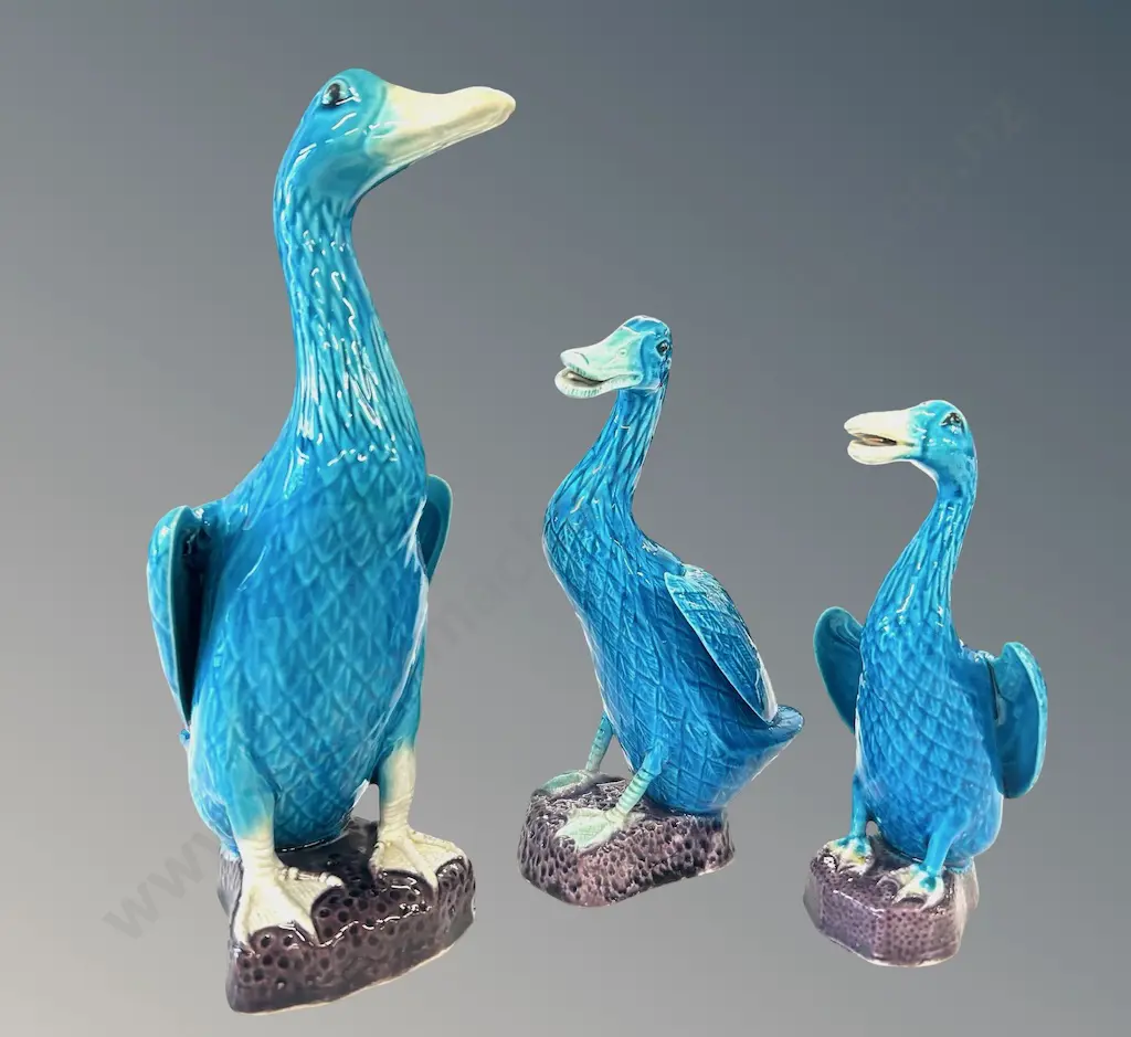 Set of Three Porcelain Peking Ducks, H23,18,16cm Image 1++