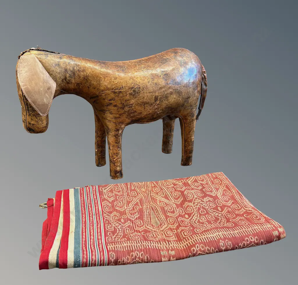 Leather Donkey and Fabric Wall Hanging Image 1++