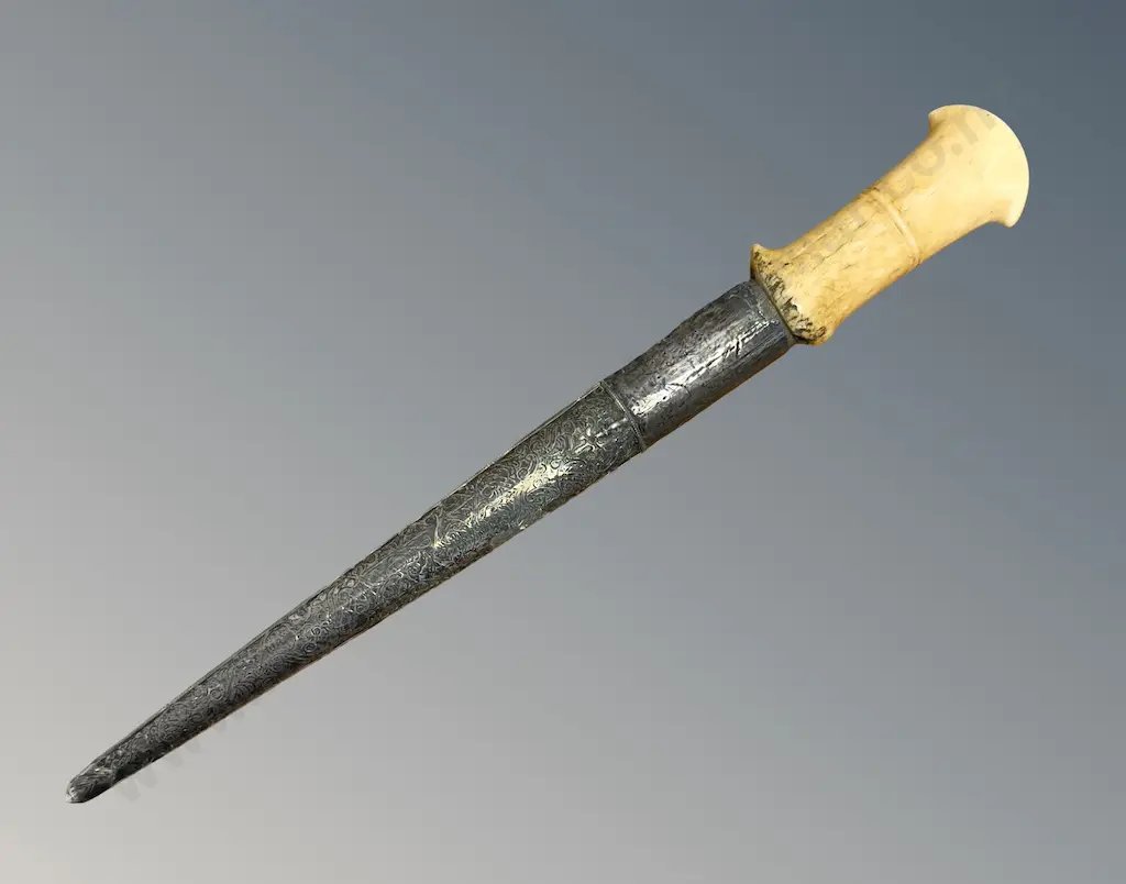 Bone Handle Dagger with Silver over Wood Sheath (silver AF) L49.5cm Image 1++