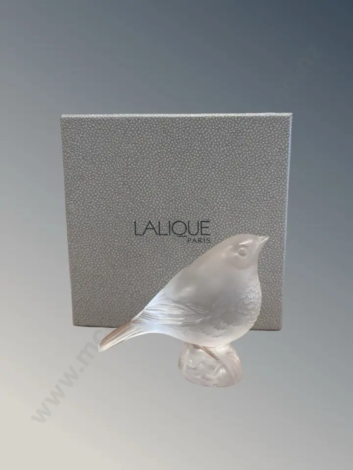 Lalique "Singing Robin" H7xL9.5cm Image 1++