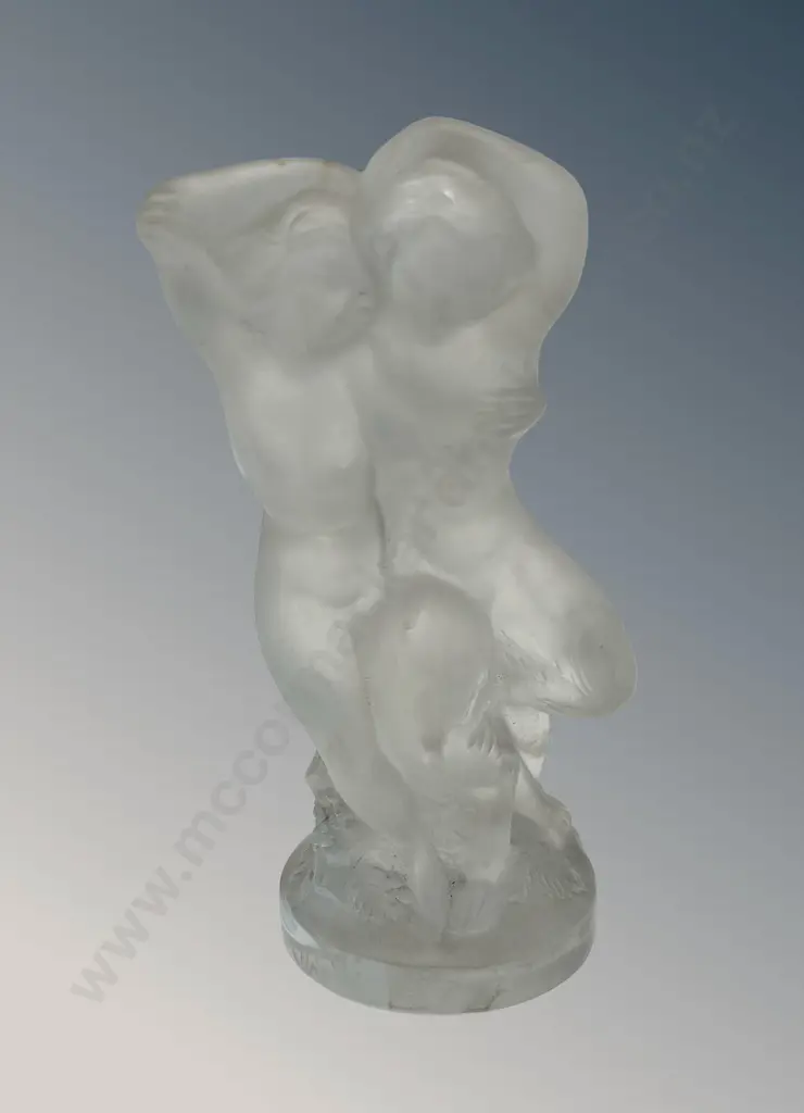 Lalique France - 'LE FAUNE - Dancing Nude Lovers, H14cm Image 1++