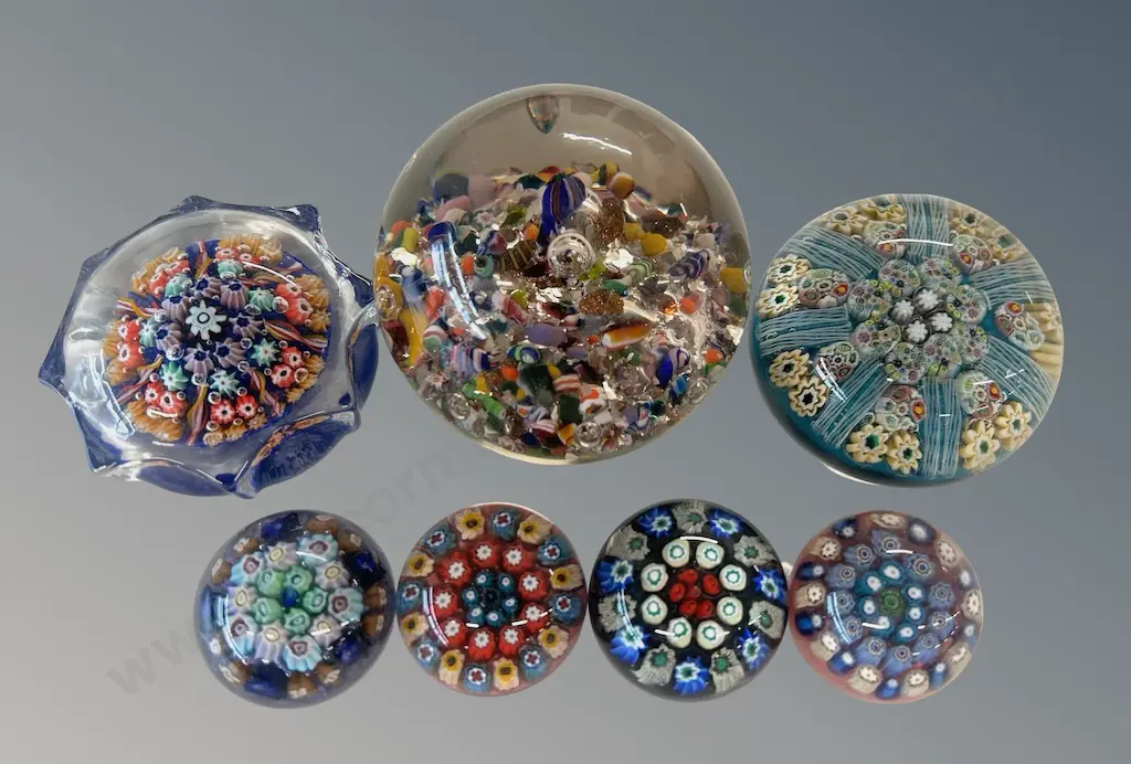 Seven Glass Paperweights Image 1++