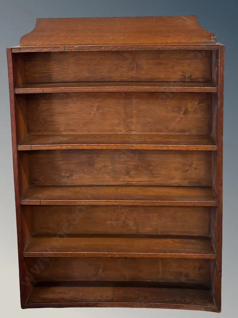 Oak Five Shelf Bookcase L92xD18xH121cm Image 1++