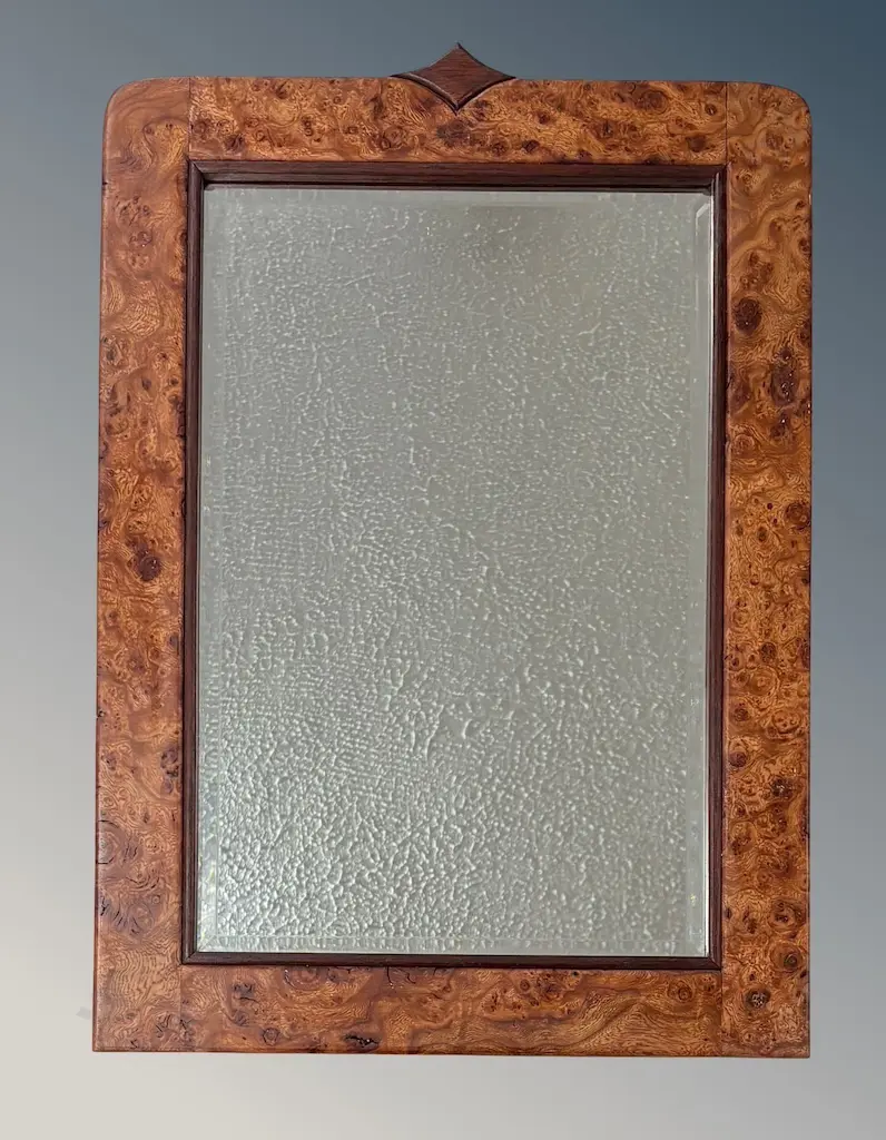 Burr Elm Framed Wall Mirror 640x450mm Image 1++