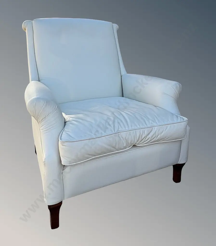 Cream Leather Armchair Image 1++