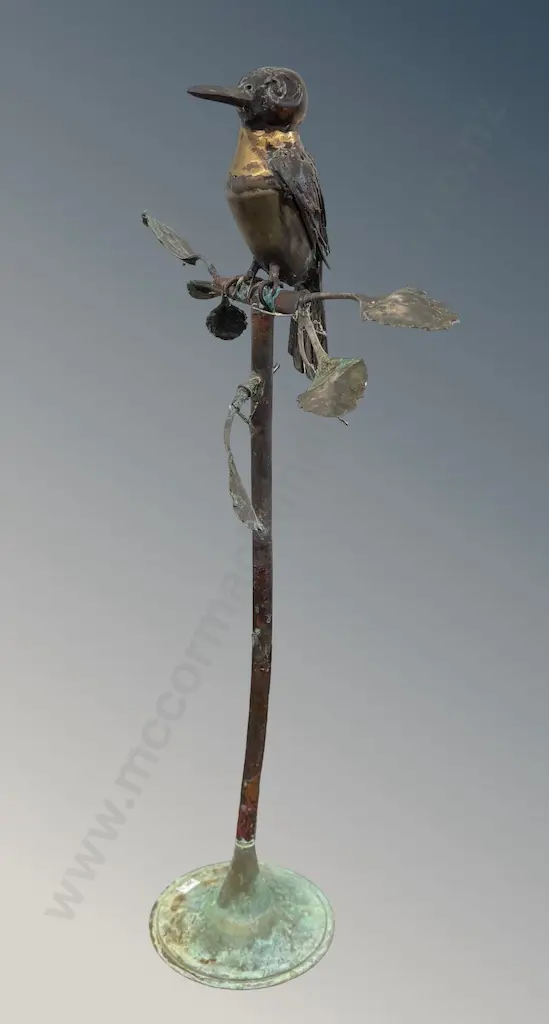 Copper Out Door Statue Bird on Branch H70cm Image 1++