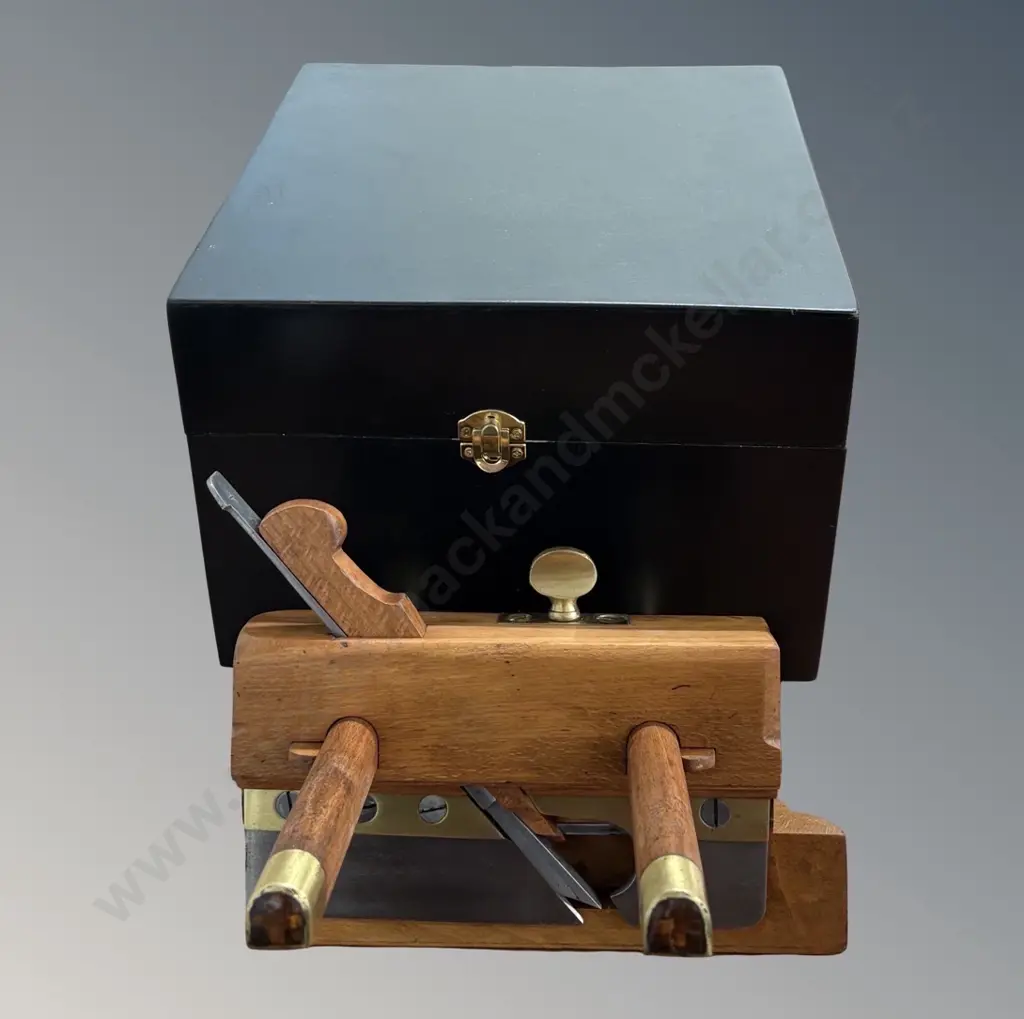 Victorian W E Leech Plough Plane Boxed Image 1++