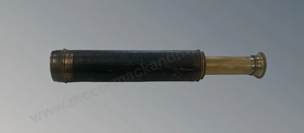 Brass and Leather 2 Draw Telescope, Display Only Image 1++