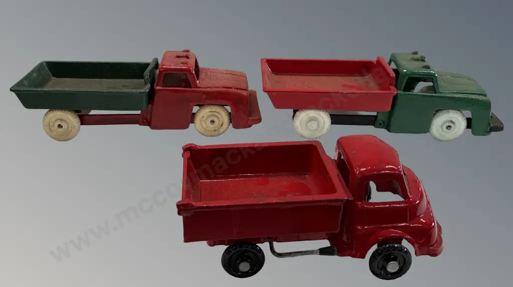 Fun Ho! - Tip Truck (old style) & 2 Dump Trucks (repainted) Image 1++