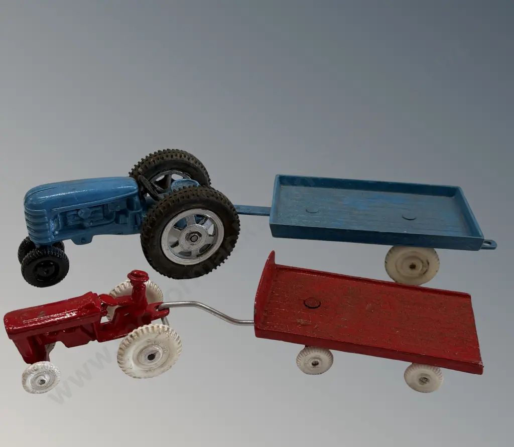 Fun Ho! - Blue & Red Tractors & Trailers (repainted) Image 1++