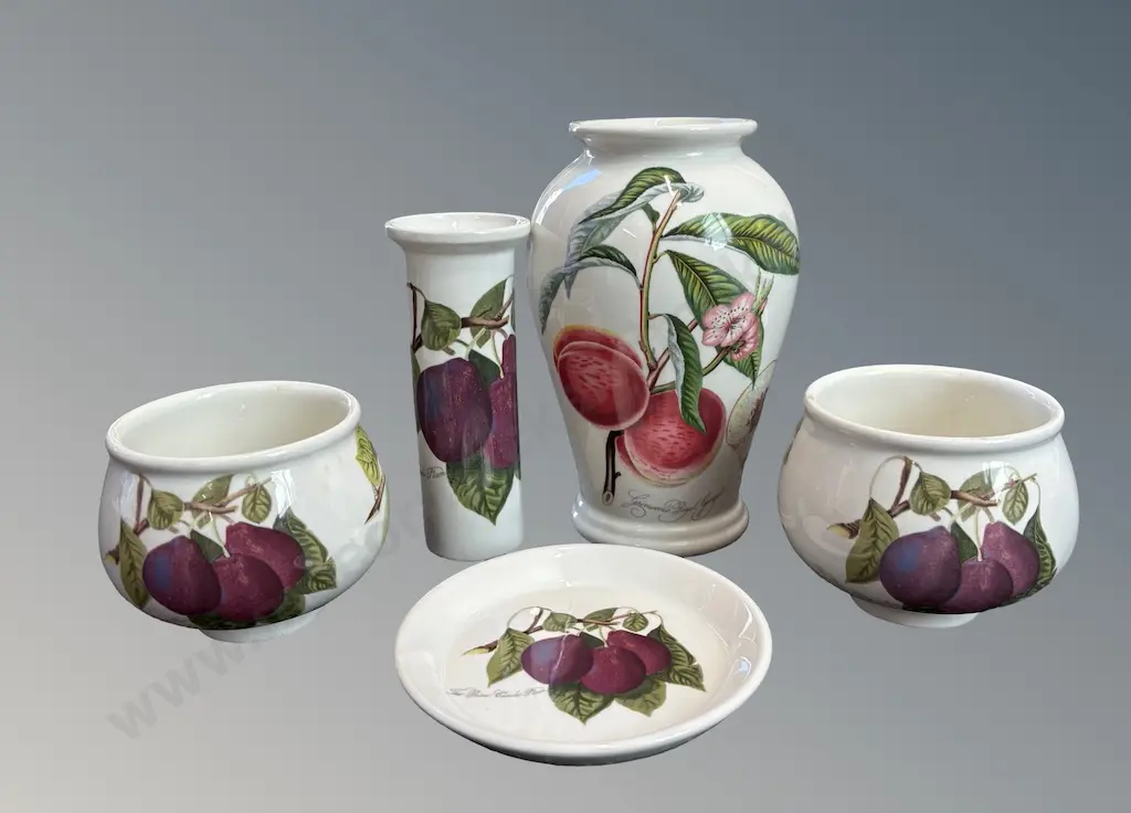Portmeirion Pomona Vases (2), Bowls (2) and a Dish Image 1++