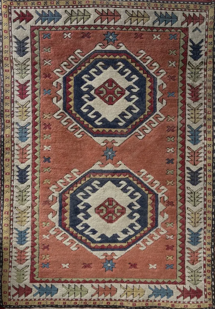 Kilim - Terracotta, Blue and Cream Tones 154x109cm Image 1++